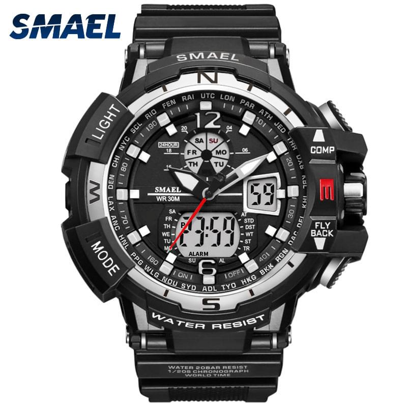 SMAEL 1376C – Reloj Deportivo Digital con Doble Pantalla para Hombre - vista frontal