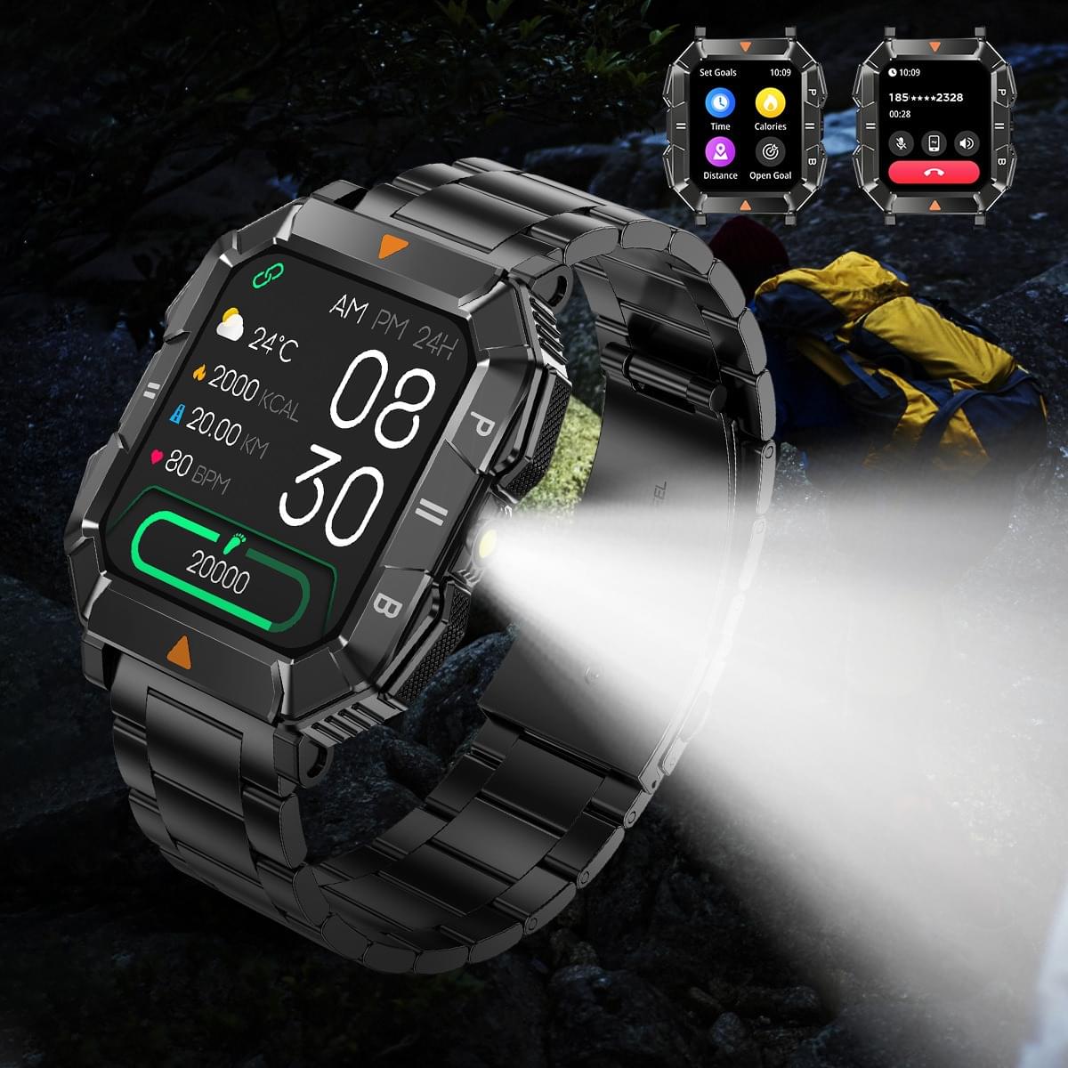 YK03 Smartwatch con Llamadas Bluetooth, Linterna y Monitoreo de Salud - vista de detalle