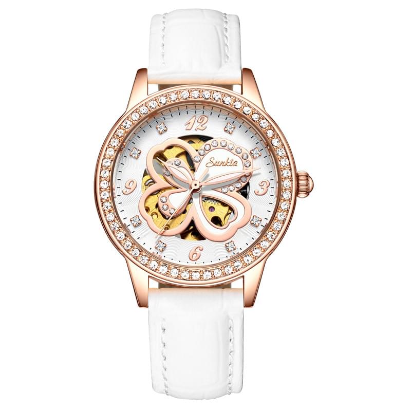 SUNKTA Reloj de Cuarzo para Mujer, Oro Rosa y Resistente al Agua