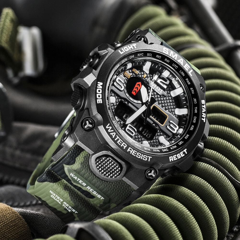 SMAEL 1545D – Reloj Militar Doble Pantalla para Hombre