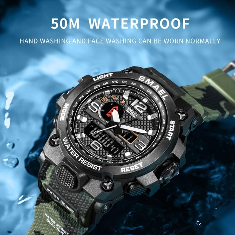 SMAEL 1545D – Reloj Militar Doble Pantalla para Hombre - en la muñeca
