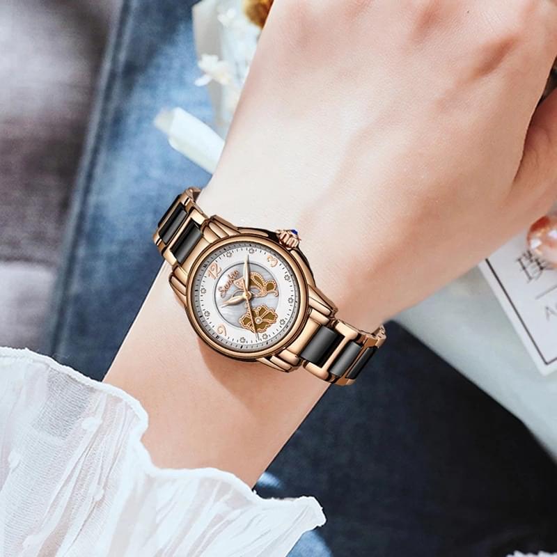 Reloj de Cerámica LIGE para Mujer, Elegante y Resistente al Agua