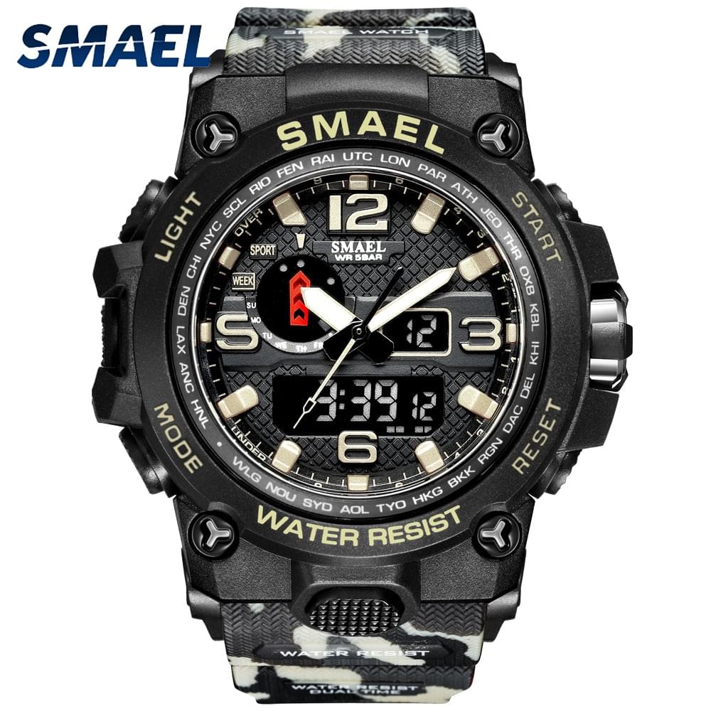 SMAEL 1545D – Reloj Militar Doble Pantalla para Hombre - vista frontal
