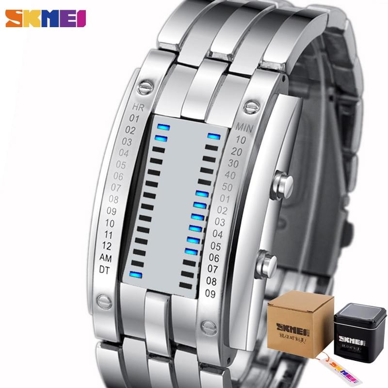 SKMEI 0953 – Reloj Digital Deportivo para Mujer con Correa de Acero