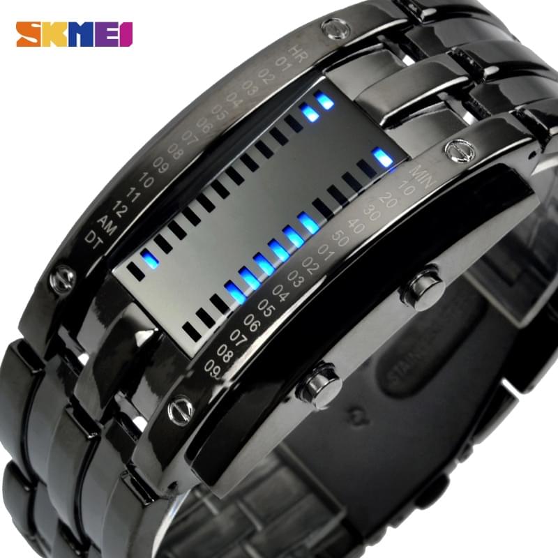 SKMEI 0953 – Reloj Digital Deportivo para Mujer con Correa de Acero - vista frontal