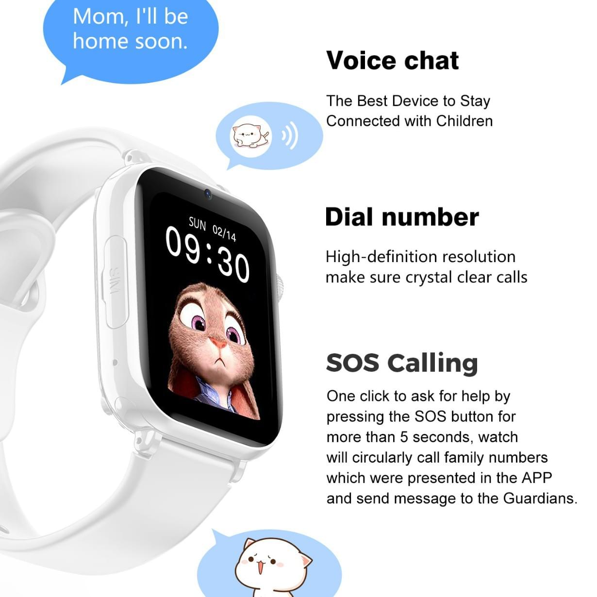 Reloj Inteligente para Niños 4G con Pantalla 1.85, GPS y Resistente al Agua - vista de detalle