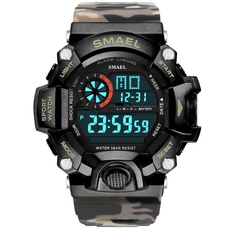 SMAEL 1385C Reloj Digital Militar para Hombre, Resistente al Agua 50M