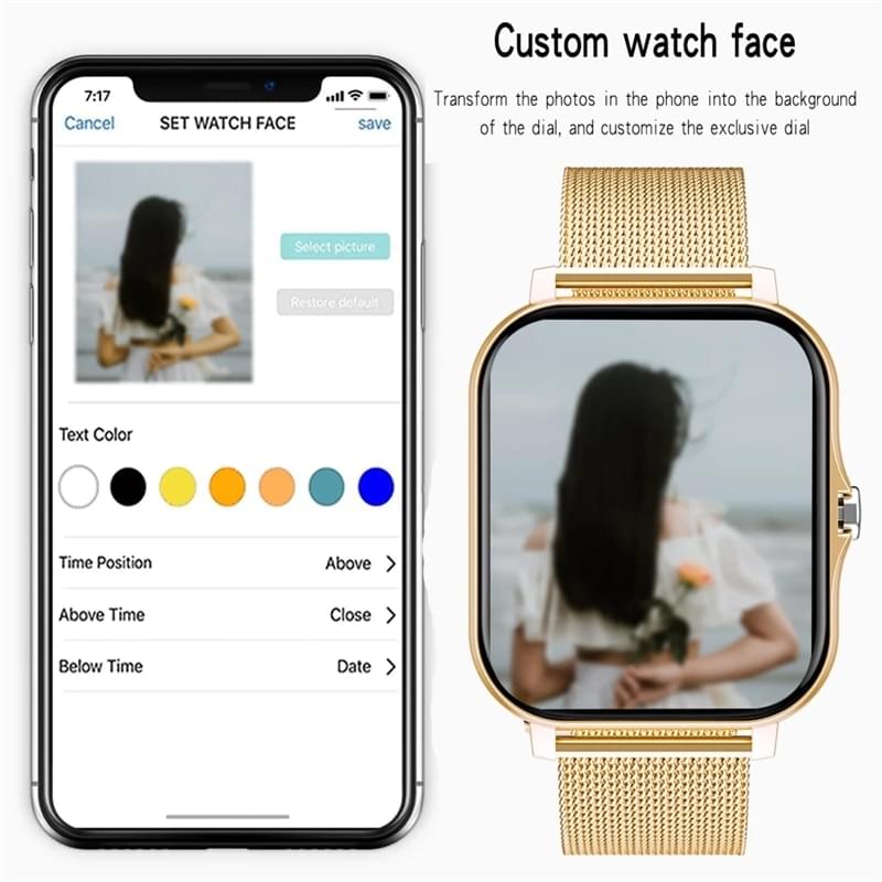 Smartwatch Unisex con Pantalla a Color de 1.69 Pulgadas