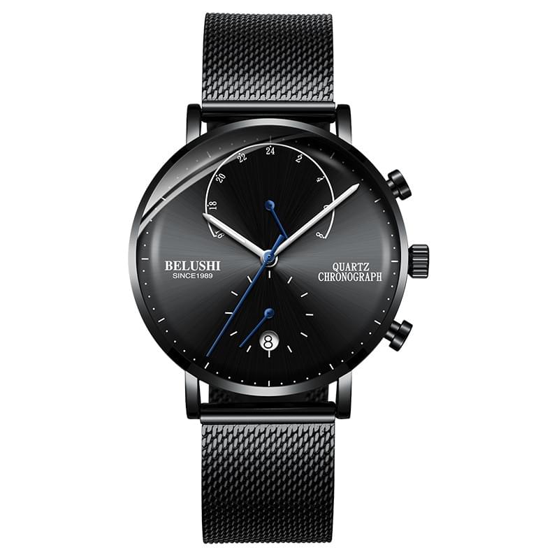 BELUSHI Reloj de Cuarzo para Hombre con Cronógrafo y Correa de Cuero