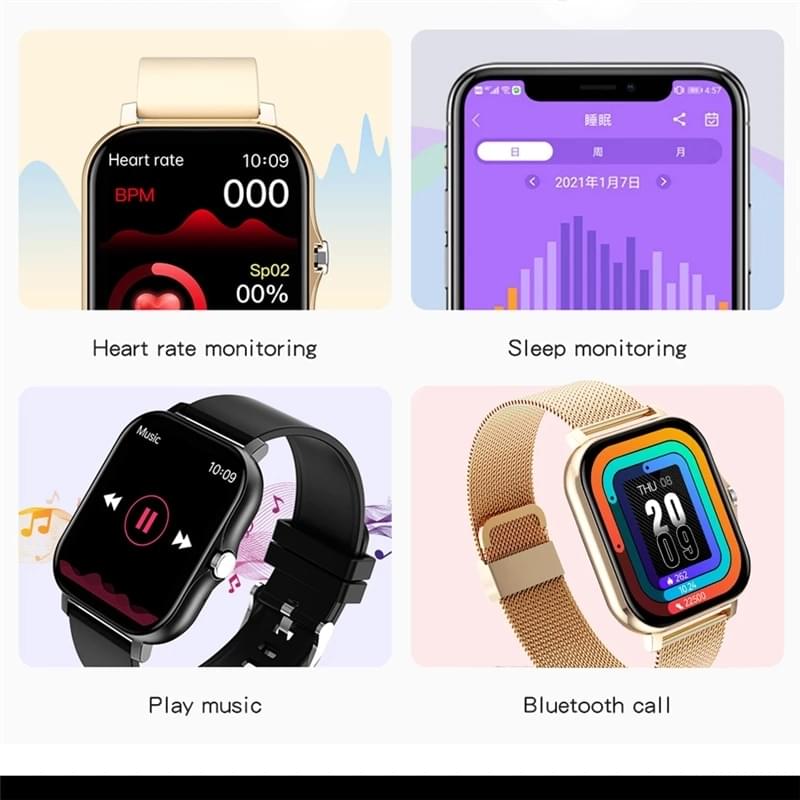 Smartwatch Unisex con Pantalla a Color de 1.69 Pulgadas