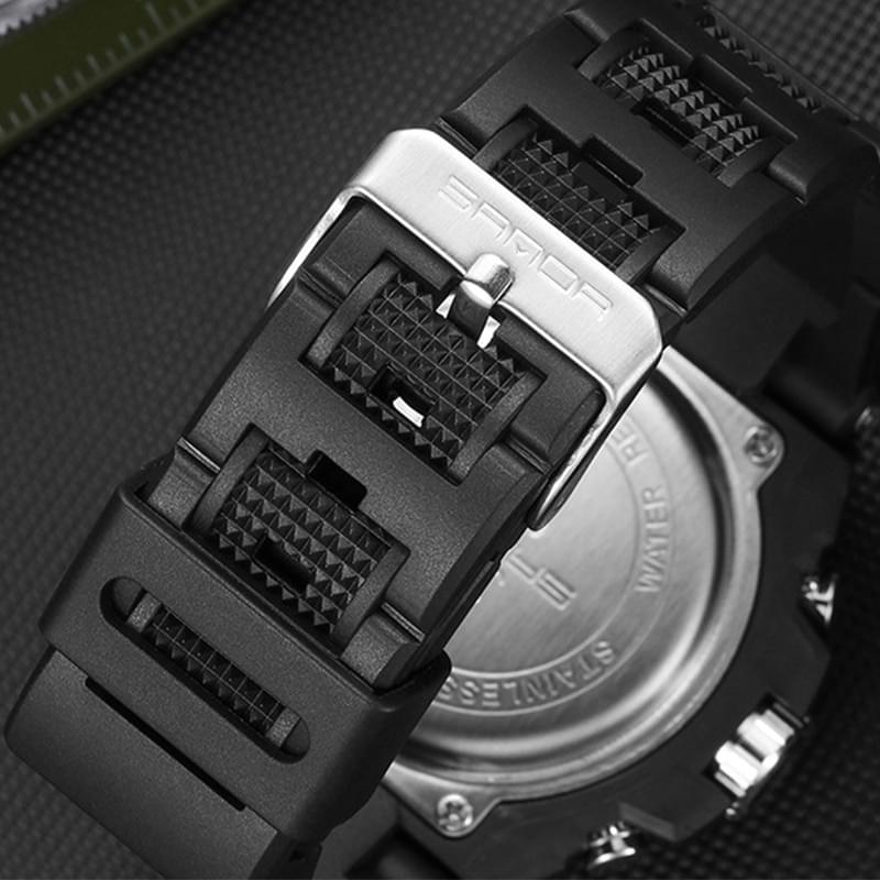 SANDA Reloj Deportivo Militar para Hombre, Doble Pantalla