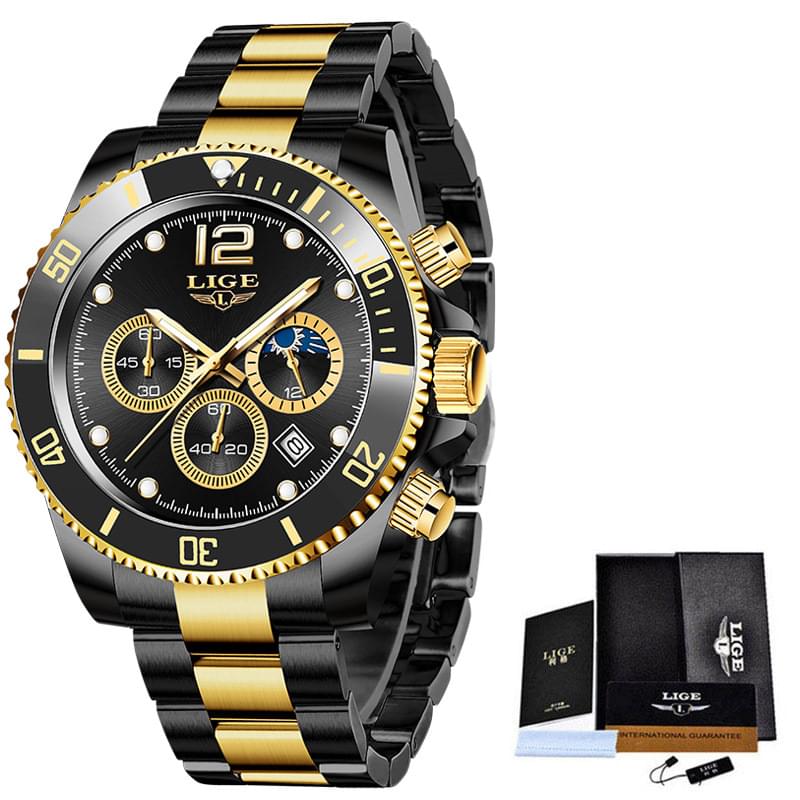 Reloj de Cuarzo Deportivo para Hombre, Cronógrafo Multifuncional y Resistente al Agua