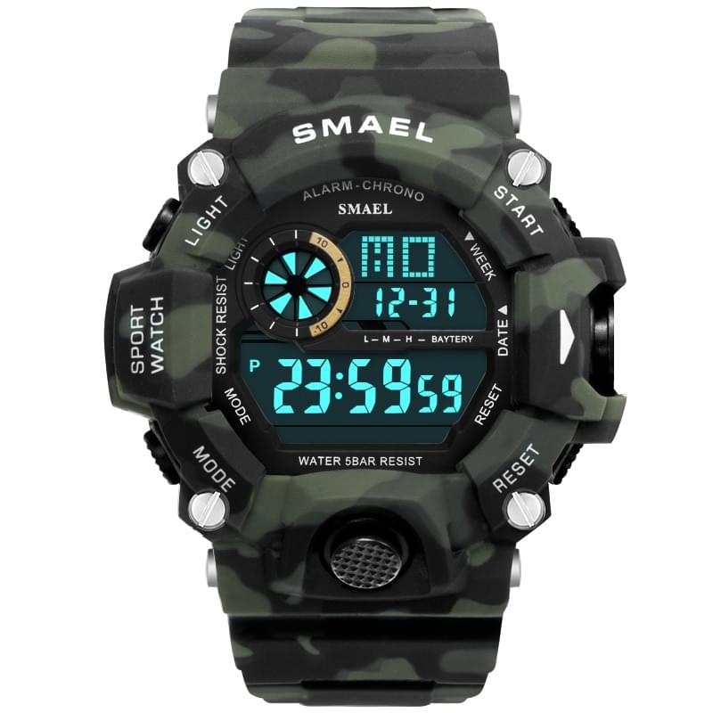 SMAEL 1385C Reloj Digital Militar para Hombre, Resistente al Agua 50M