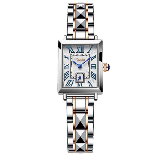 LIGE Reloj Cuadrado de Cuarzo para Mujer, Elegante y Resistente al Agua