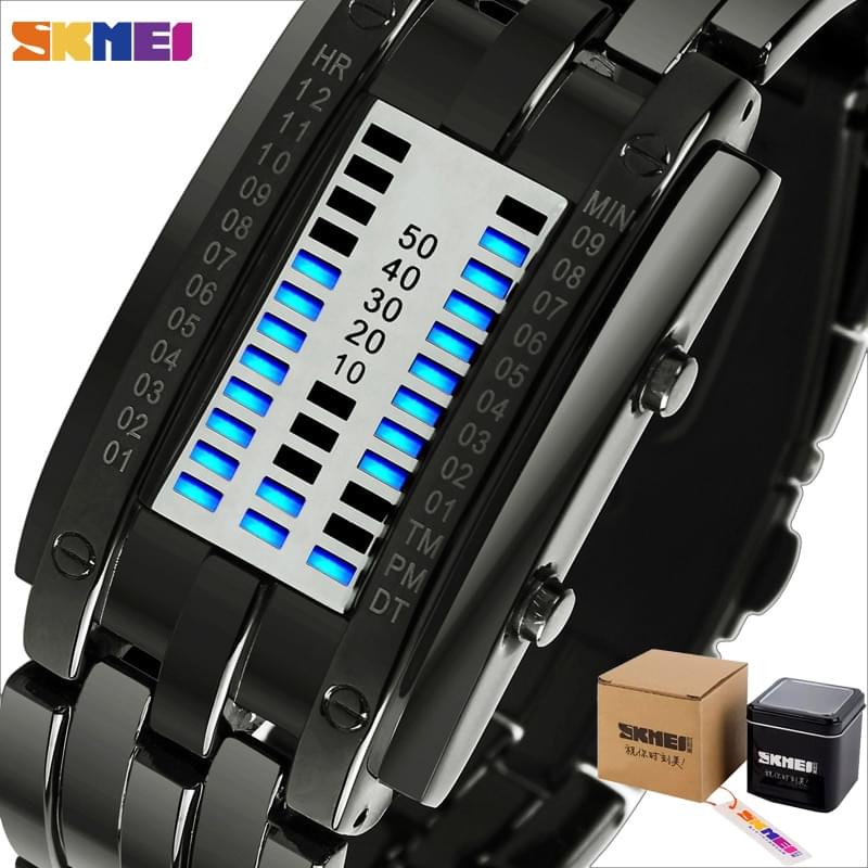 SKMEI 0953 – Reloj Digital Deportivo para Mujer con Correa de Acero