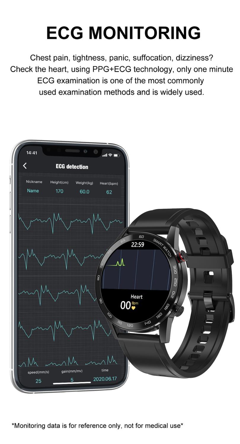 SANLEPUS Smartwatch con ECG y Llamadas Bluetooth para Hombre y Mujer - en la muñeca