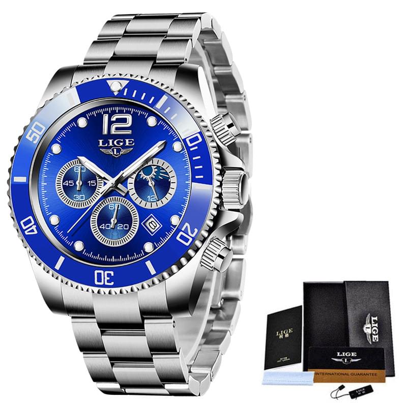 Reloj de Cuarzo Deportivo para Hombre, Cronógrafo Multifuncional y Resistente al Agua