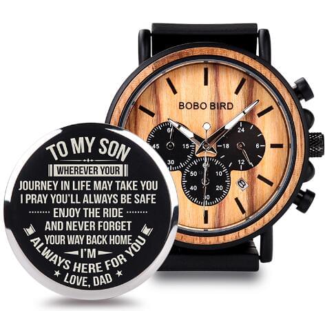 Reloj de Cuarzo para Hombre con Grabado Personalizado, Regalo Familiar
