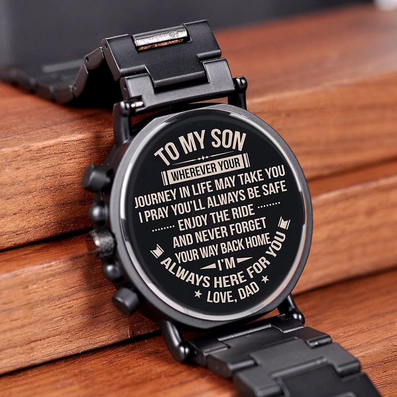 Reloj de Cuarzo para Hombre con Grabado Personalizado, Regalo Familiar