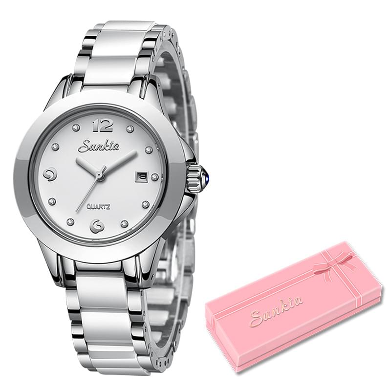 SUNKTA Reloj de Cuarzo para Mujer, Oro Rosa y Resistente al Agua