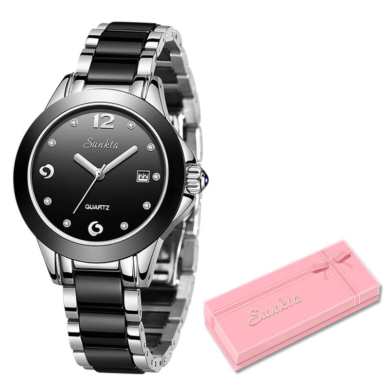 SUNKTA Reloj de Cuarzo para Mujer, Oro Rosa y Resistente al Agua