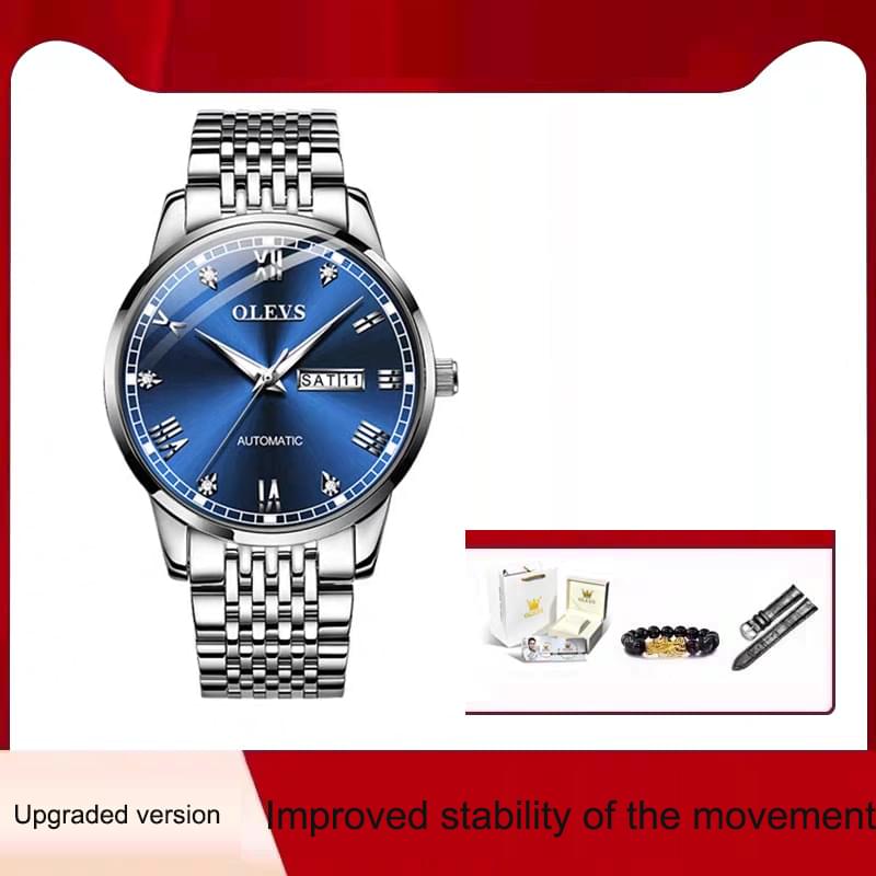 Reloj Mecánico Automático para Hombre, Correa de Acero y Luz Nocturna