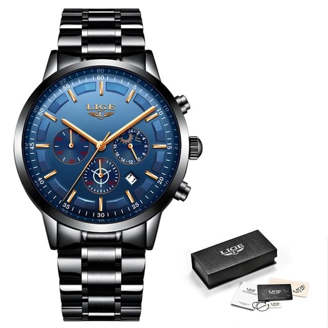Reloj LIGE Deportivo de Lujo para Hombre, Resistente al Agua