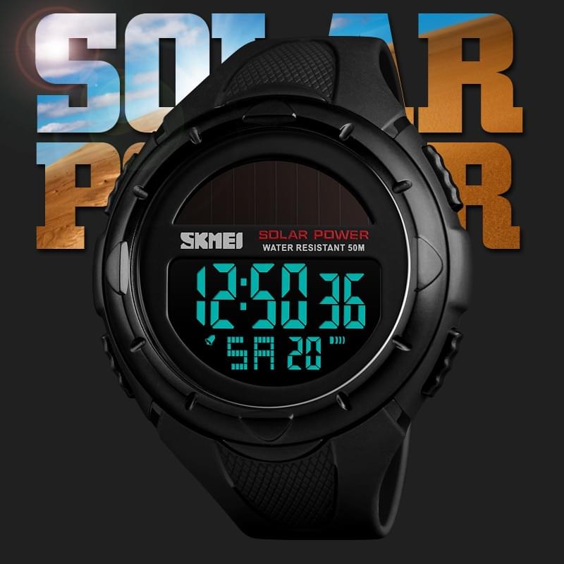 SKMEI 1405 – Reloj Digital Militar con Energía Solar para Hombre - en la muñeca
