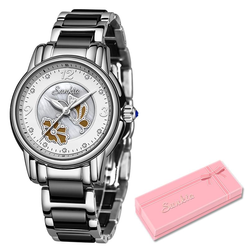 Reloj de Cerámica LIGE para Mujer, Elegante y Resistente al Agua