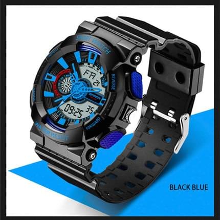 SANDA – Reloj Digital Militar Deportivo para Hombre con Correa de Goma