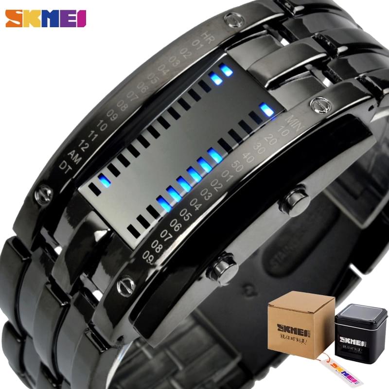 SKMEI 0953 – Reloj Digital Deportivo para Mujer con Correa de Acero