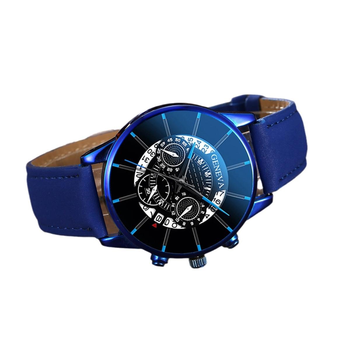 Reloj de Cuero para Hombre con Calendario y Diseño Tres Ojos