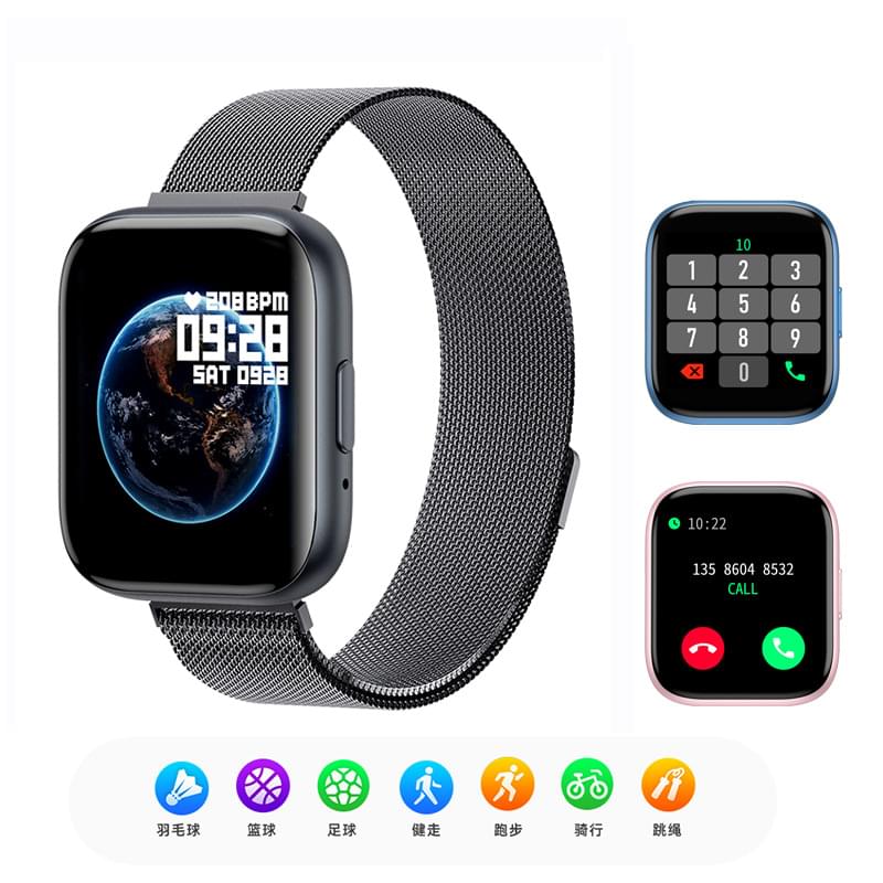T99 Pulsera Inteligente con Llamadas Bluetooth, Ritmo Cardíaco y Música - vista frontal