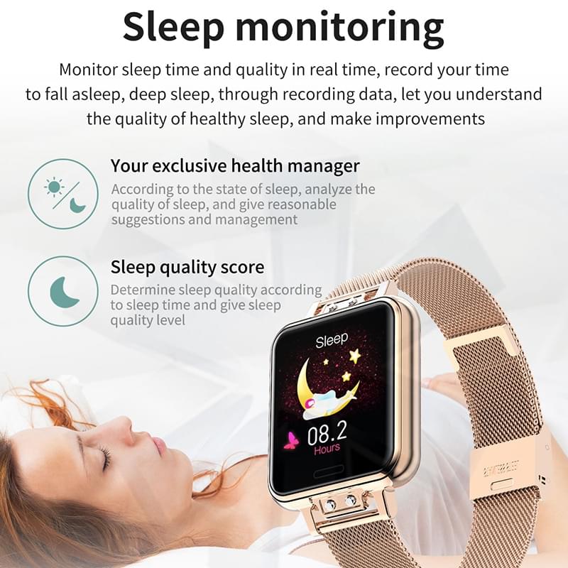 Smartwatch para Mujer con Monitor de Ciclo Menstrual y Ritmo Cardíaco