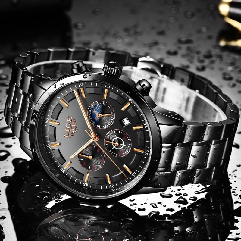 Reloj LIGE Deportivo de Lujo para Hombre, Resistente al Agua