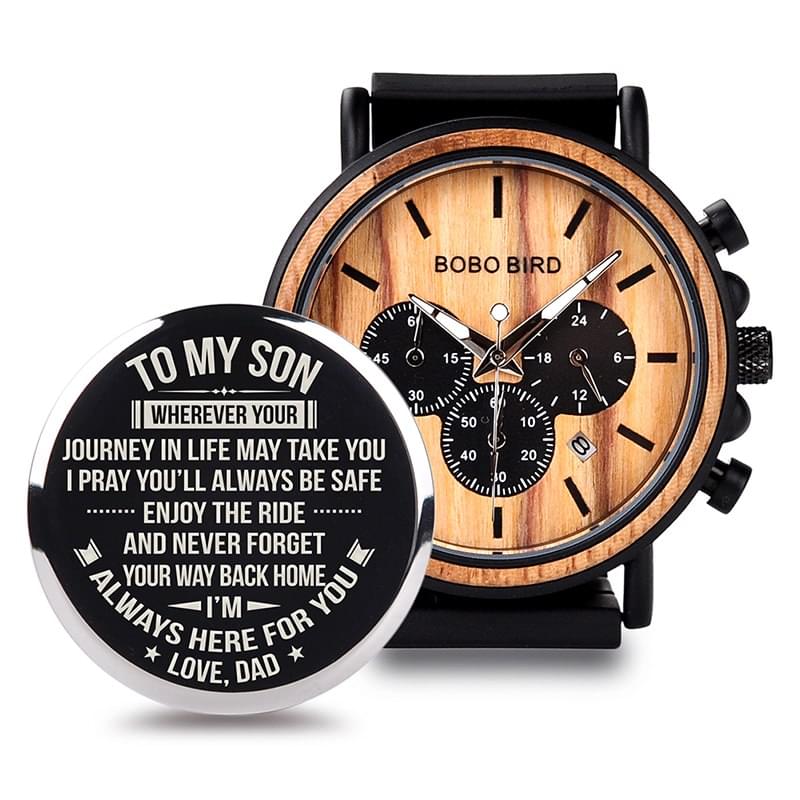 Reloj de Cuarzo para Hombre con Grabado Personalizado, Regalo Familiar