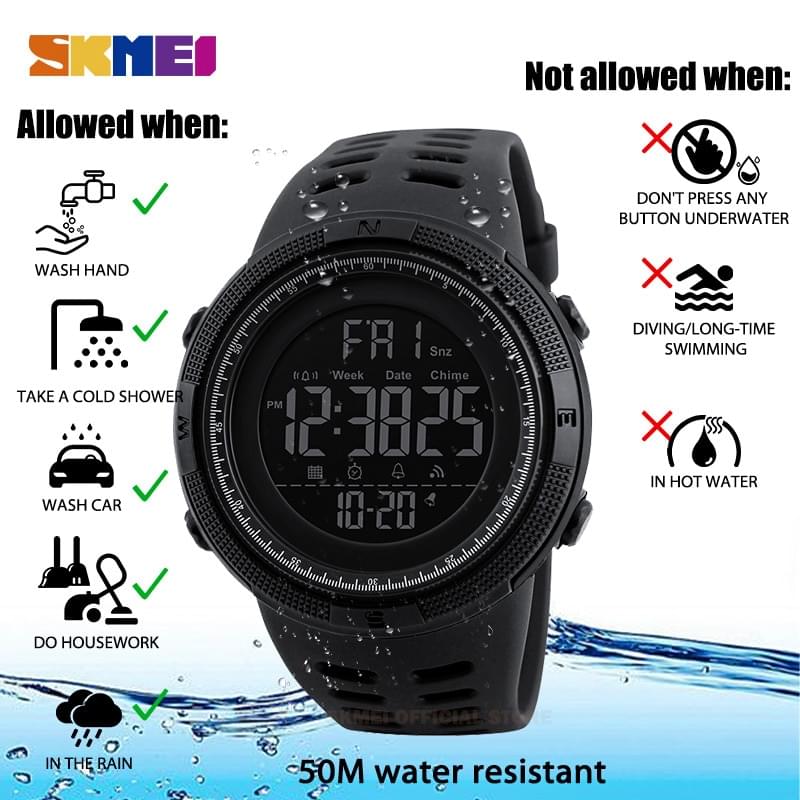 SKMEI 1251 – Reloj Digital Deportivo Multifunción para Hombre - en la muñeca