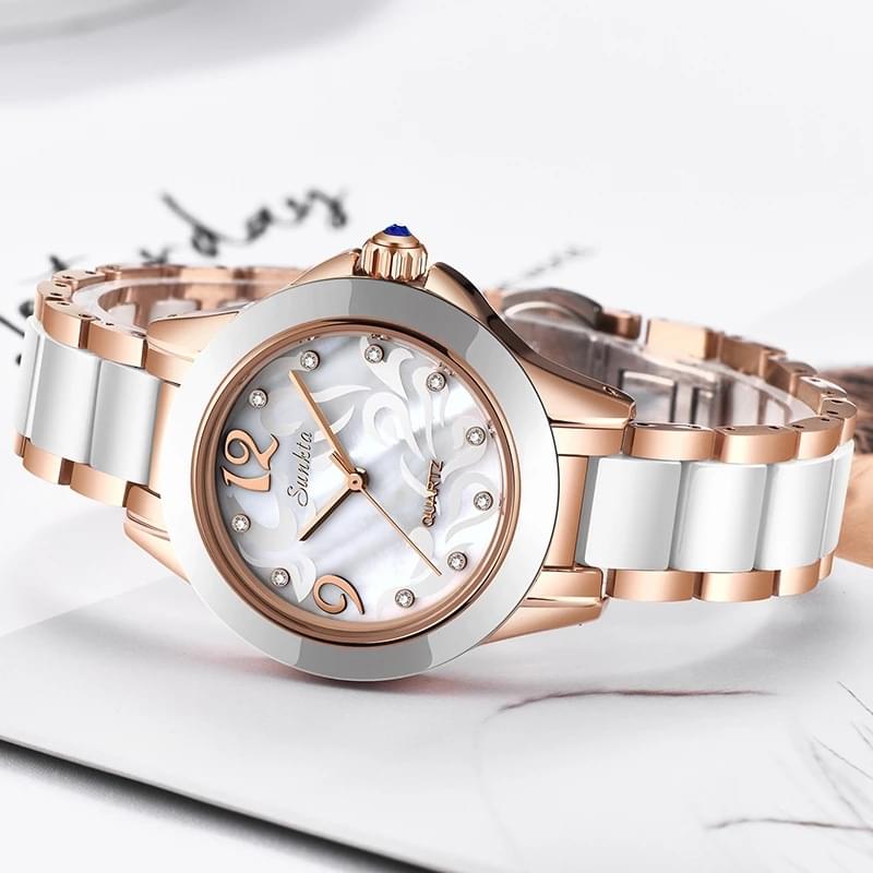 Reloj de Cerámica Elegante para Mujer - SUNKTA, Estilo y Durabilidad