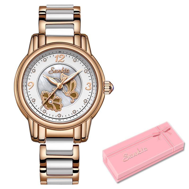 Reloj de Cerámica LIGE para Mujer, Elegante y Resistente al Agua