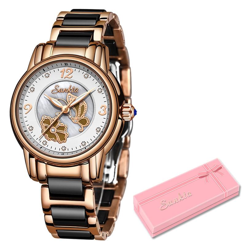 Reloj de Cerámica LIGE para Mujer, Elegante y Resistente al Agua