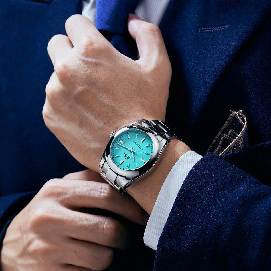 Reloj Mecánico Automático para Hombre – Acero Inoxidable Arcoíris 41mm