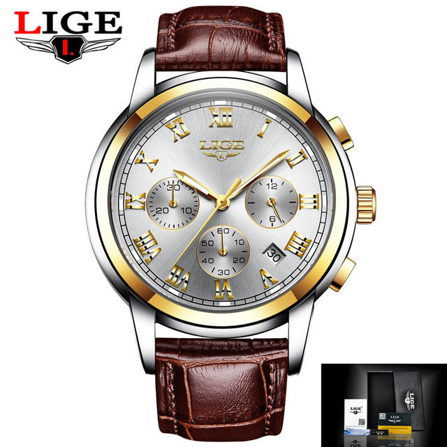 Reloj LIGE Business para Hombre con Correa de Cuero