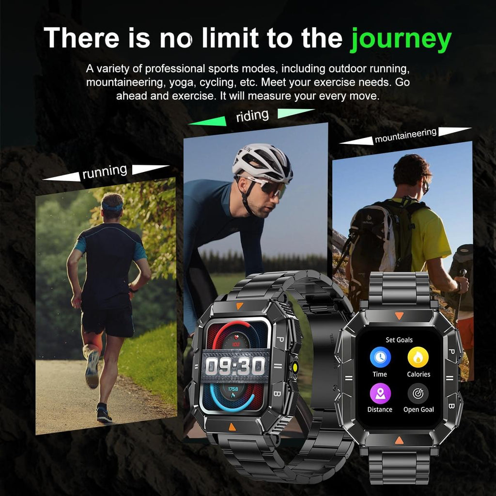 YK03 Smartwatch con Llamadas Bluetooth, Linterna y Monitoreo de Salud - en la muñeca