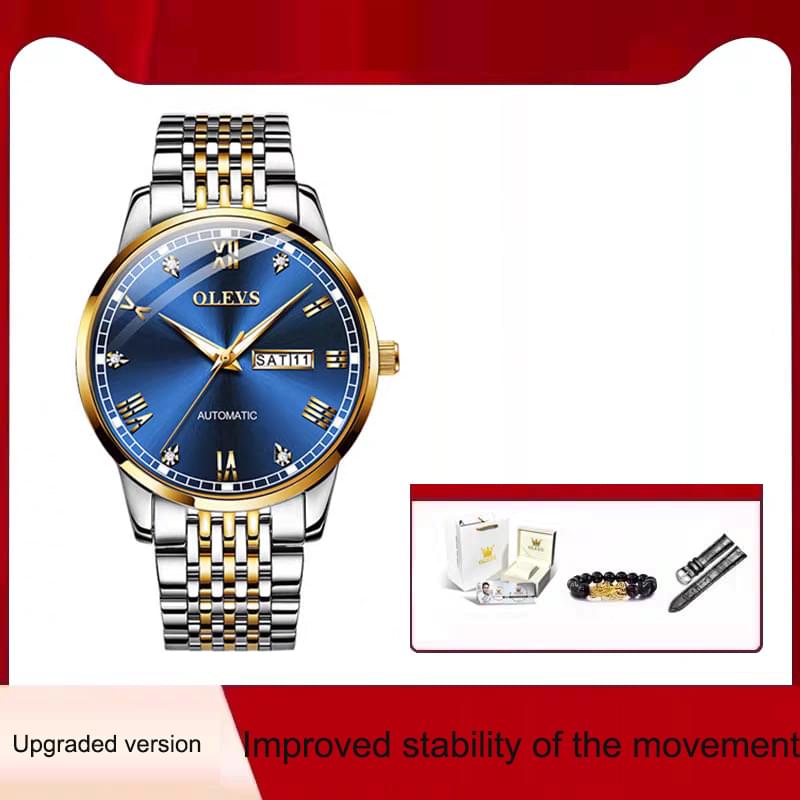 Reloj Mecánico Automático para Hombre, Correa de Acero y Luz Nocturna