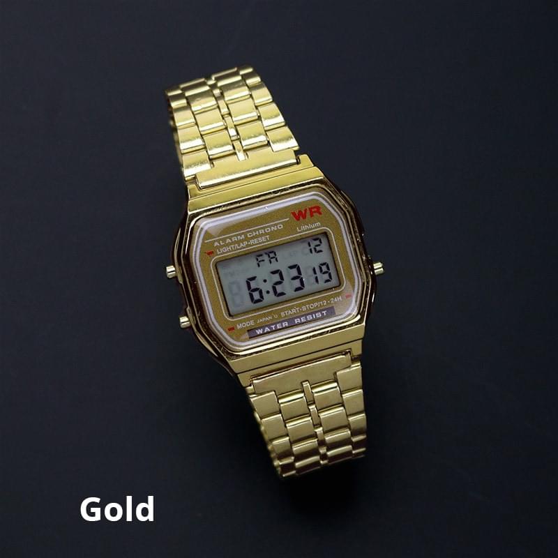 Reloj Digital Retro Unisex – Acero Inoxidable Estilo Vintage