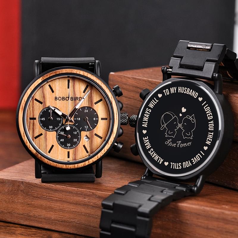 Reloj de Cuarzo para Hombre con Grabado Personalizado, Regalo Familiar