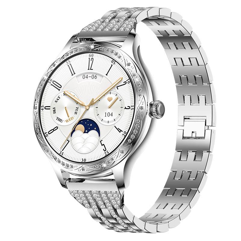AK60 Smartwatch para Mujer con Llamadas HD, Ritmo Cardíaco y Resistente al Agua - en la muñeca