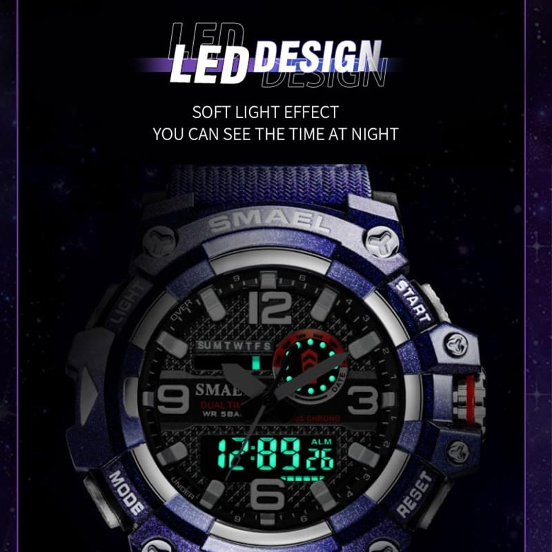 SMAEL 8035 Reloj Deportivo Digital para Hombre, Resistente al Agua 50M