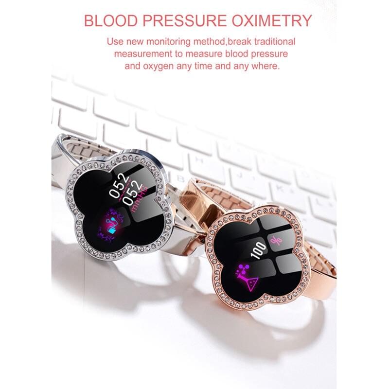 S6 Pulsera Inteligente para Mujer con Ritmo Cardíaco y Presión Arterial IP67