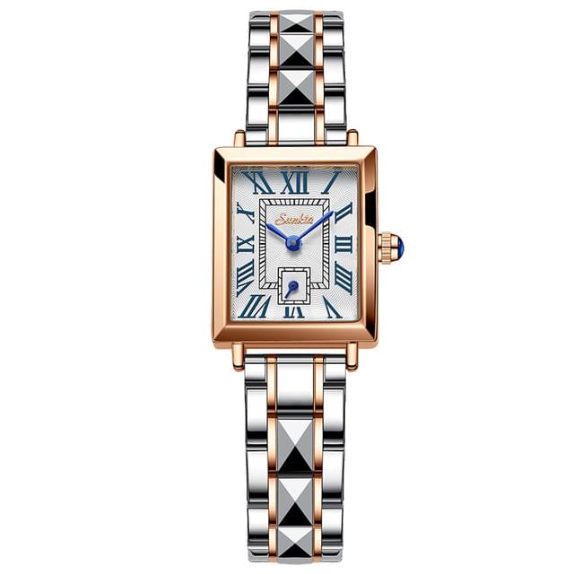 LIGE Reloj Cuadrado de Cuarzo para Mujer, Elegante y Resistente al Agua
